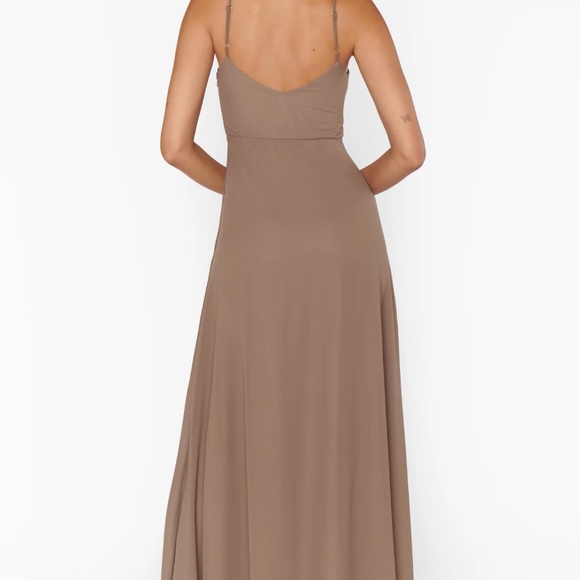 Show Me Your Mumu Faith Maxi Bridesmaid Dress, Dune Chiffon - Picture 3 of 13